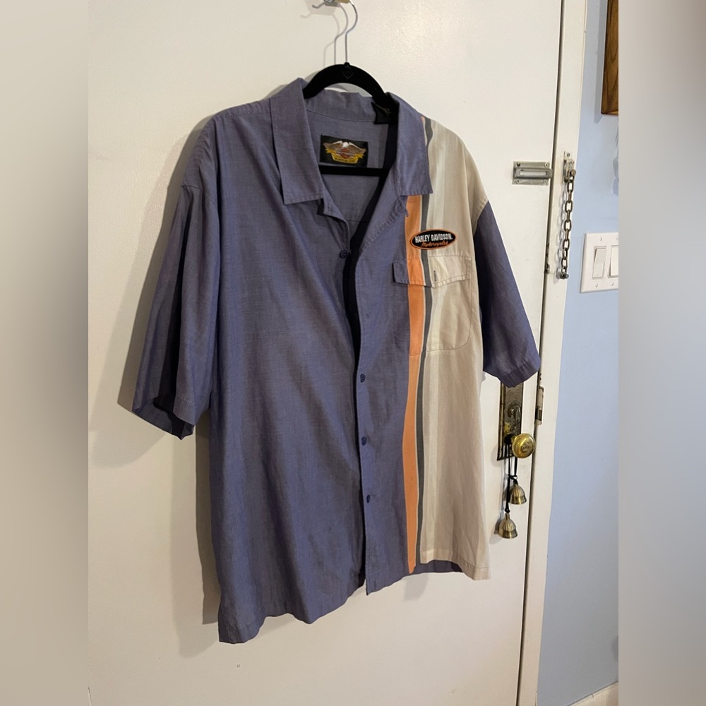 Vintage Harley Davidson bowling shirt